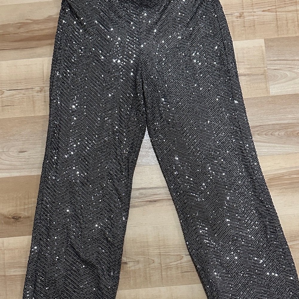 Charcoal Sequin Pants